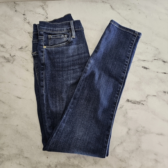 Frame Denim Ali High Rise Cigarette Blue Skinny Jeans 25 Preowned - Picture 4 of 9